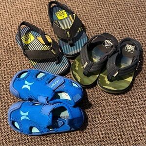 Reef and Hurley Kids Sandals all size 6